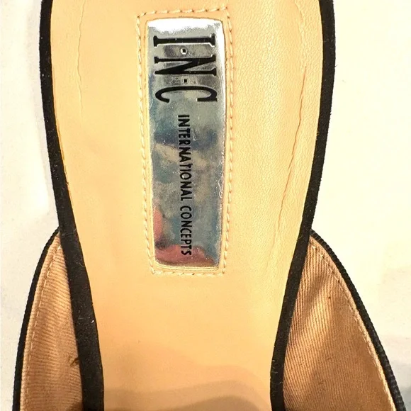 INC International Concepts Women's Black Embellished Bow Mules NEW size 10 - Picture 2 of 4